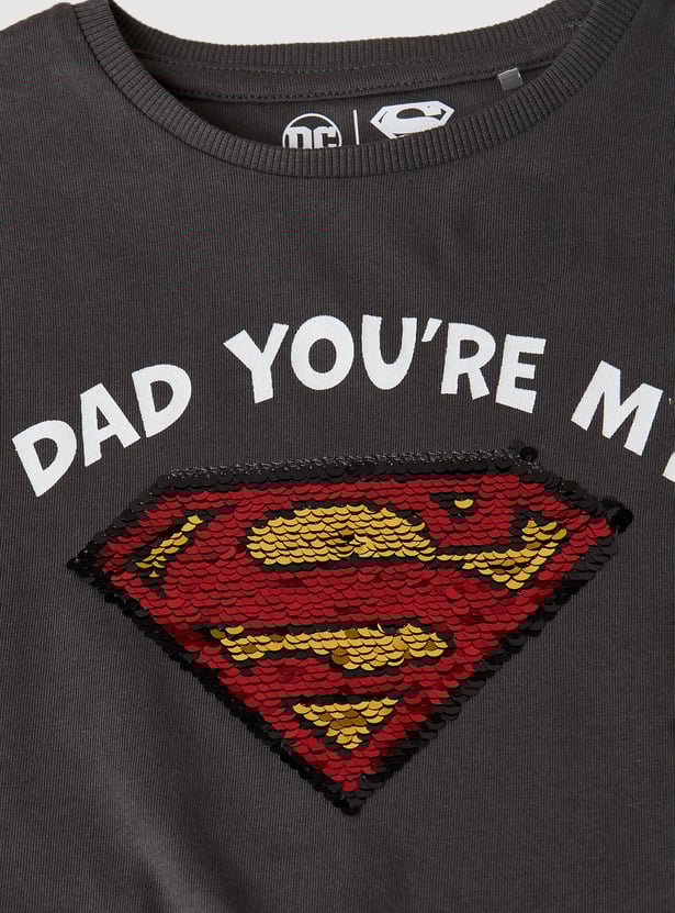 Boys Superman Sequinned T-shirt