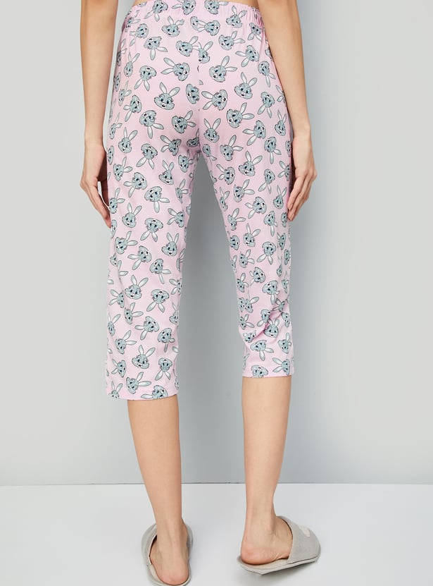 Women Printed Knit Capris