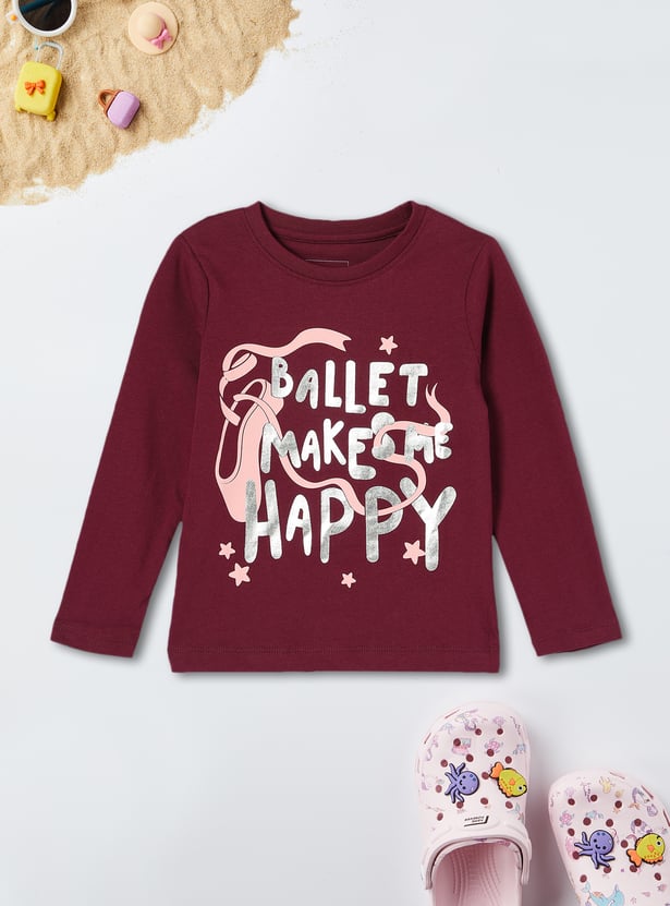 Girls Metallic Printed T-shirt