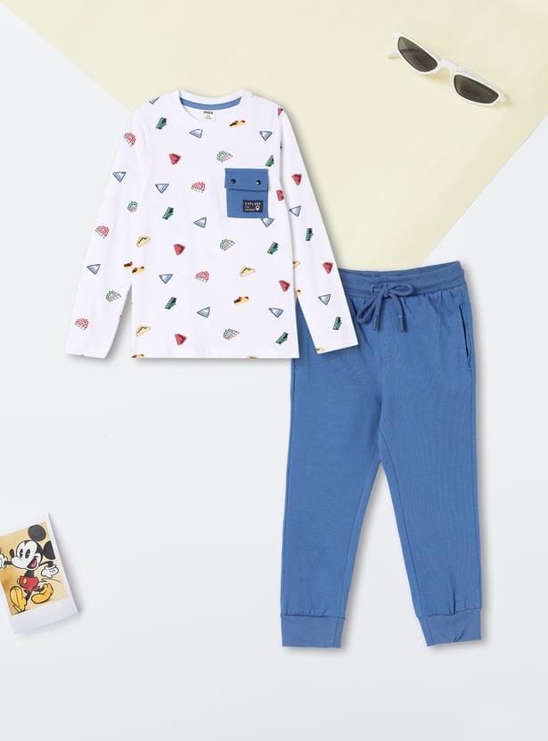 Boys Printed T-shirt with Joggers