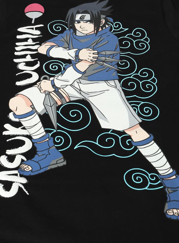 Boys Oversized Sasuke Printed T-shirt