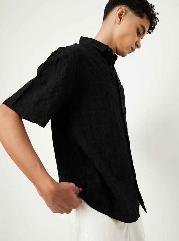 Boys Oversized Embroidered Resort Shirt