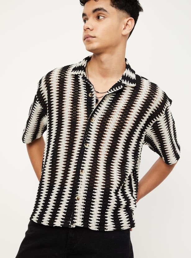 Boys Oversized Crochet Resort Shirt