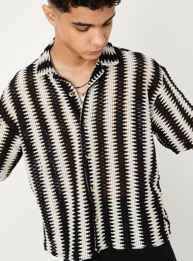 Boys Oversized Crochet Resort Shirt