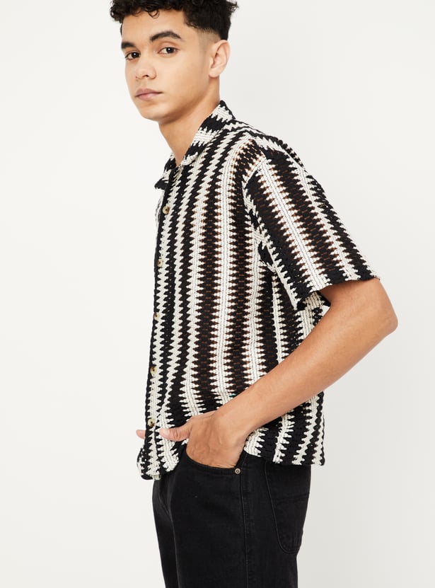 Boys Oversized Crochet Resort Shirt