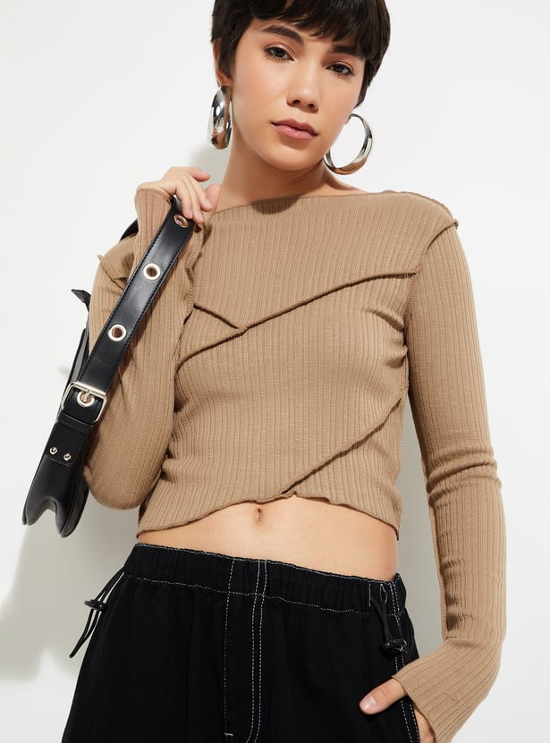 ALAYA F x URB_N Women Ribbed Crop Top