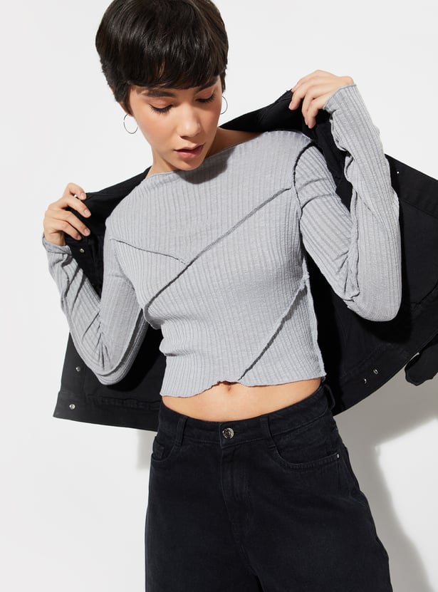 ALAYA F x URB_N Women Ribbed Crop Top