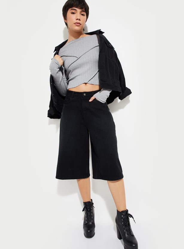ALAYA F x URB_N Women Ribbed Crop Top