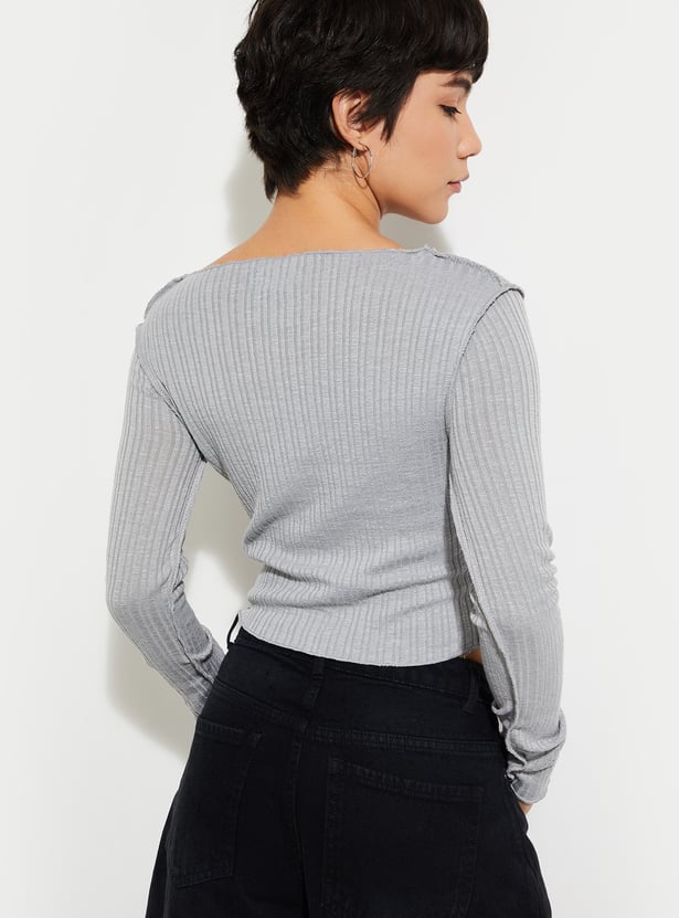 ALAYA F x URB_N Women Ribbed Crop Top