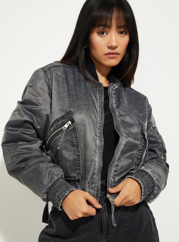 URB_N Washed Bomber Jacket