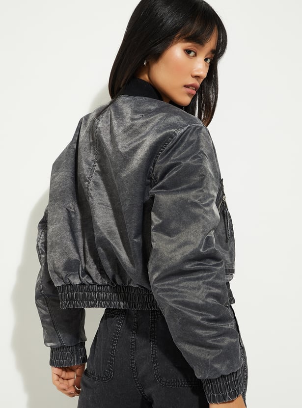 URB_N Washed Bomber Jacket