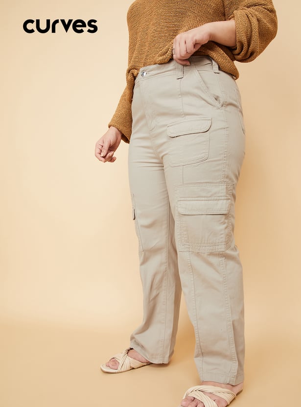 Women Solid Cargo Trousers