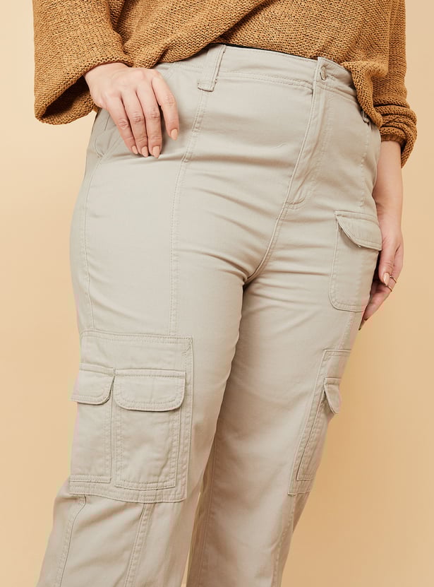 Women Solid Cargo Trousers