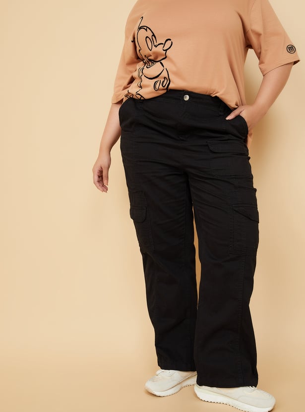 Women Solid Cargo Trousers