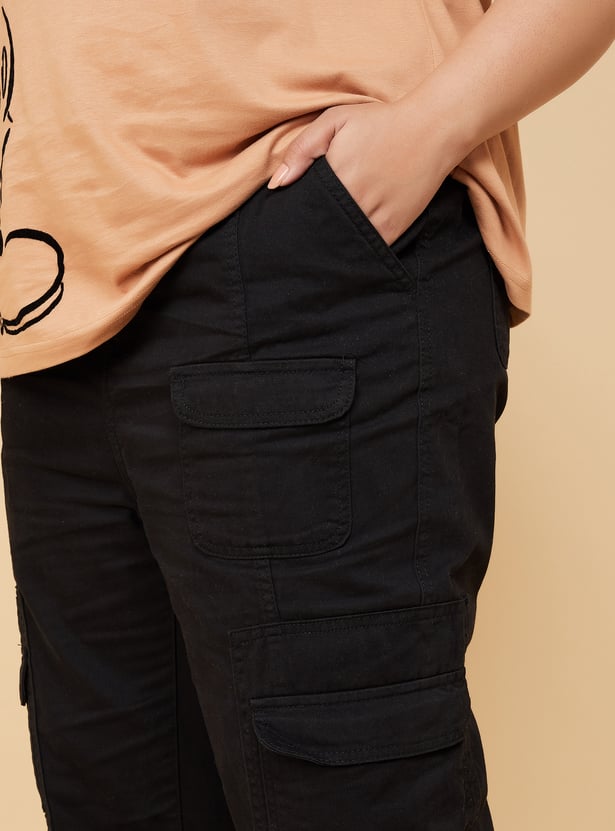 Women Solid Cargo Trousers