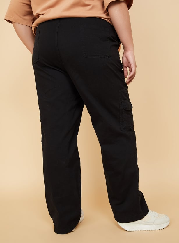 Women Solid Cargo Trousers