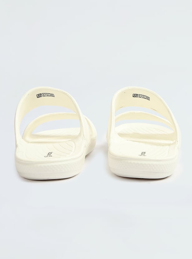 Men Solid Double Strap Sliders