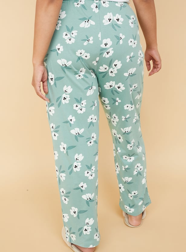 Women Floral Printed Knit Pyjamas