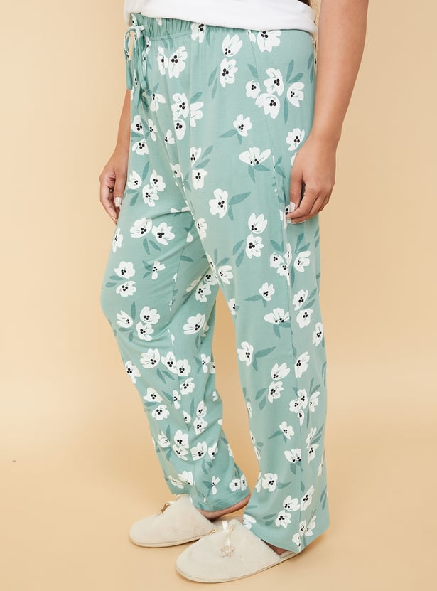 Women Floral Printed Knit Pyjamas