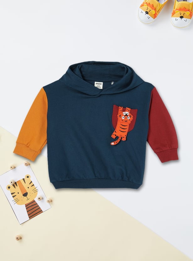 Boys Colourblock Hooded T-shirt