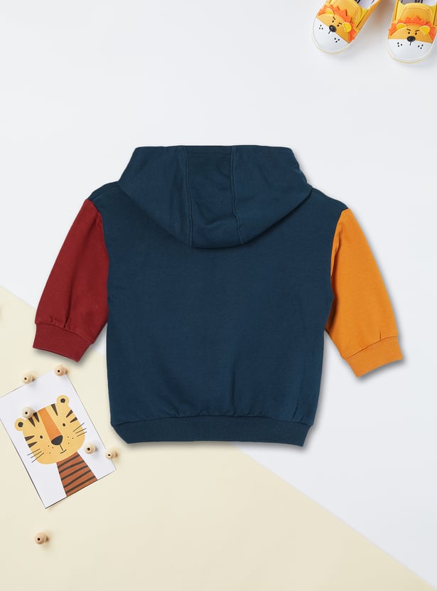 Boys Colourblock Hooded T-shirt