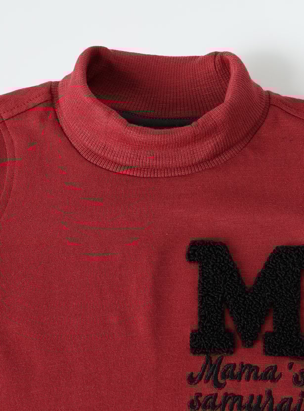 Boys Applique Turtle Neck T-shirt