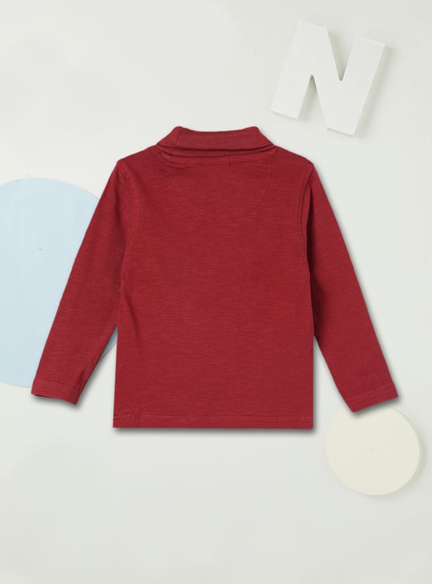 Boys Applique Turtle Neck T-shirt