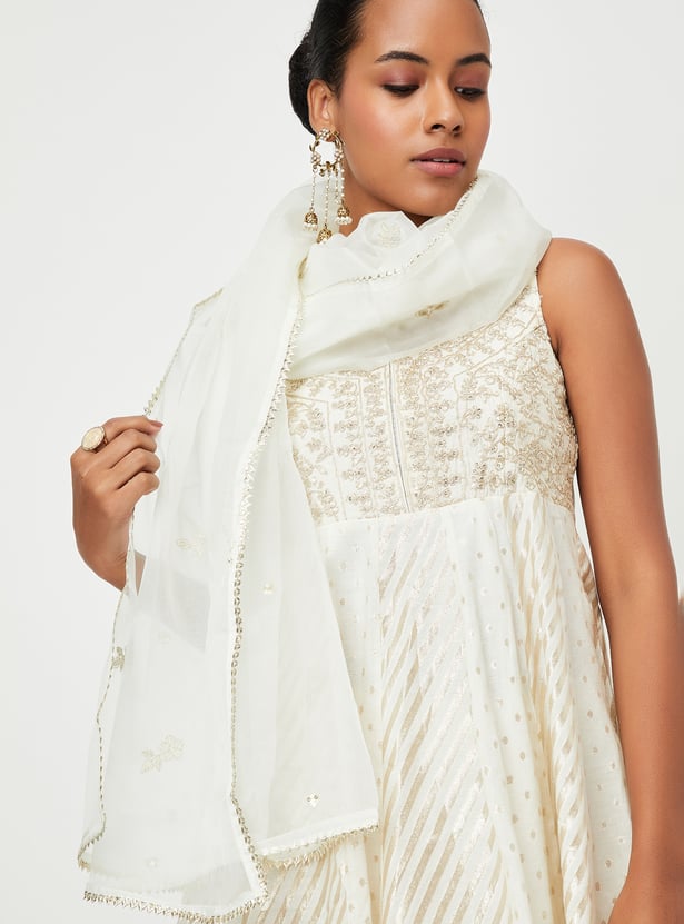 Kalki x Max Women Embroidered Flared Kurta Set