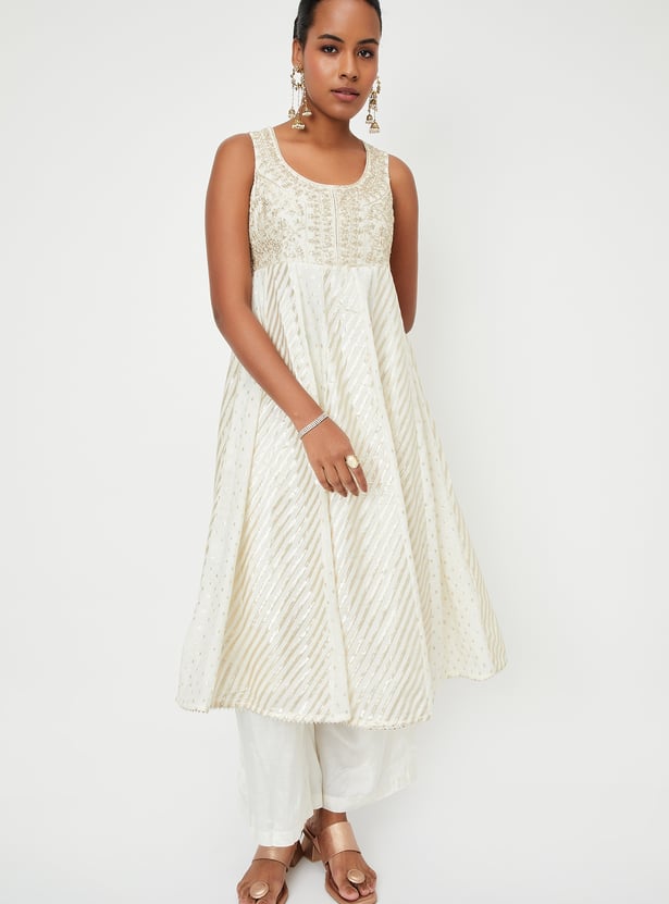 Kalki x Max Women Embroidered Flared Kurta Set