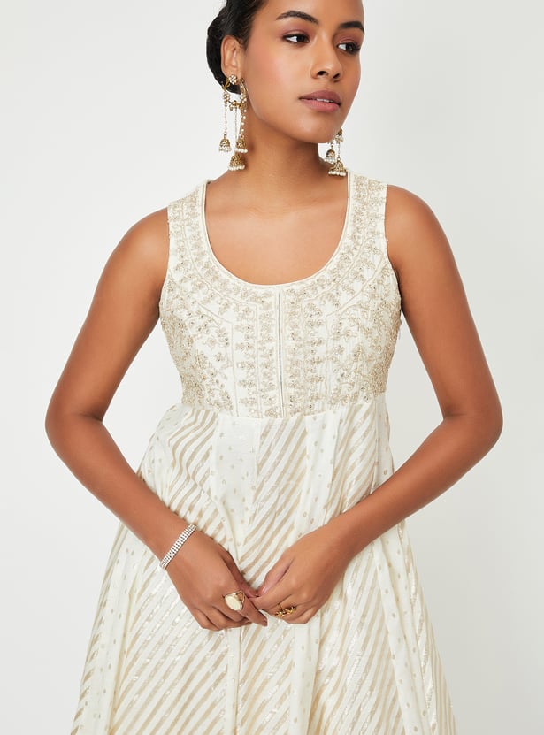 Kalki x Max Women Embroidered Flared Kurta Set