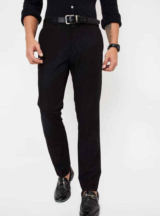 Men Solid Slim Fit Formal Trousers