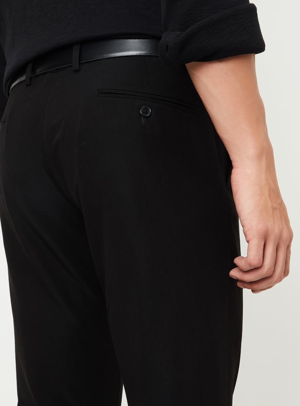 Men Solid Slim Fit Formal Trousers