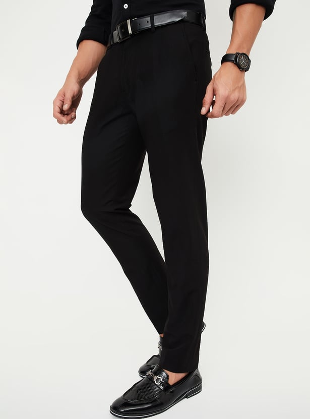 Men Solid Slim Fit Formal Trousers