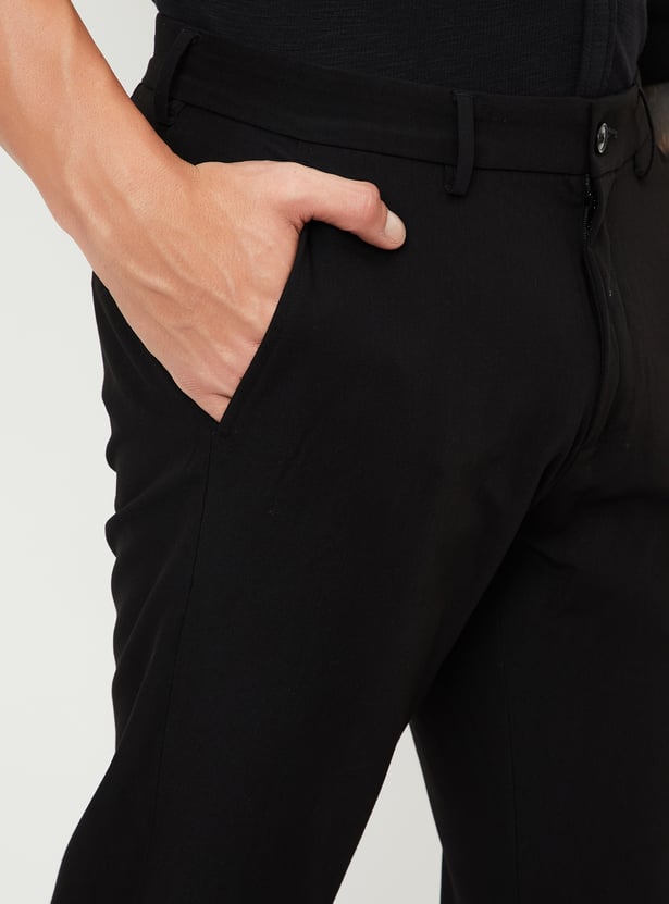 Men Solid Slim Fit Formal Trousers