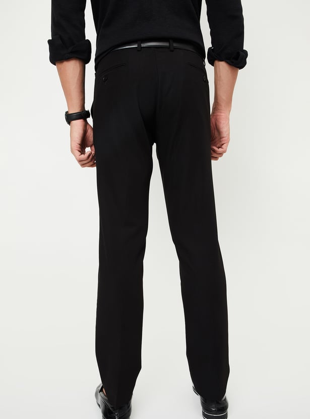 Men Solid Slim Fit Formal Trousers