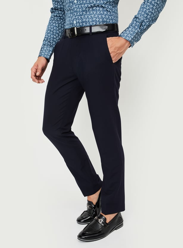 Men Solid Slim Fit Formal Trousers