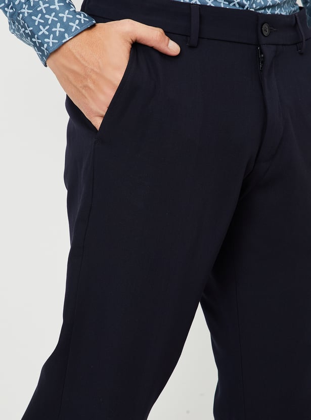 Men Solid Slim Fit Formal Trousers