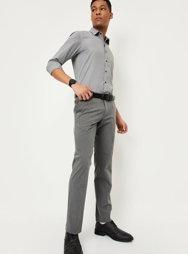 Men Solid Slim Fit Formal Trousers