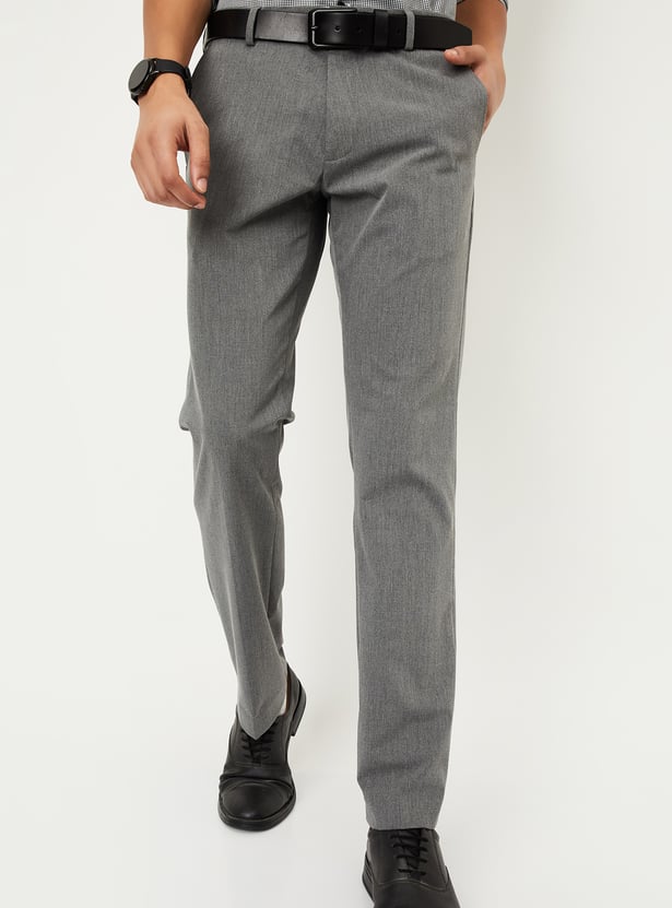 Men Solid Slim Fit Formal Trousers