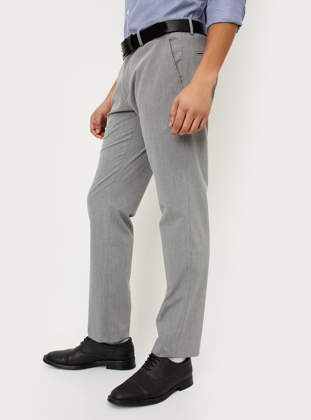 Men Solid Slim Fit Formal Trousers