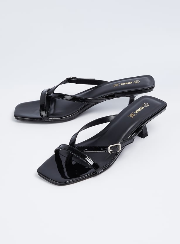 Women Solid Strappy Kitten Heels