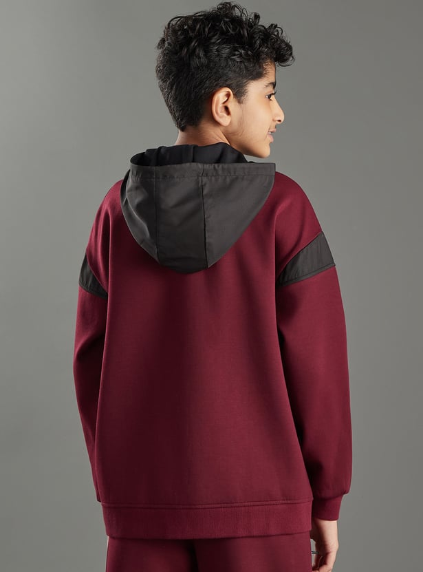 Boys Colourblock Hooded Sweatshirt