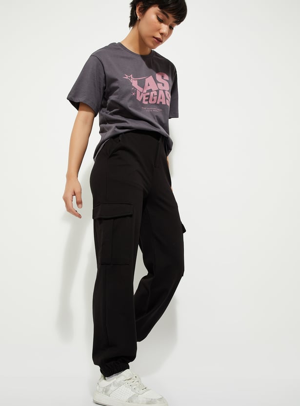 URB_N Women Solid Cargo Joggers