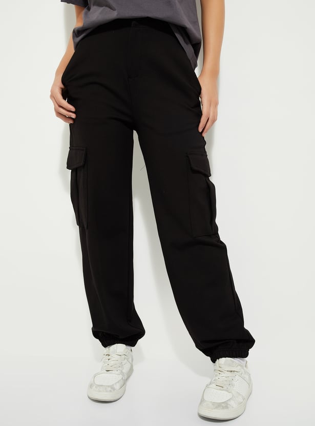 URB_N Women Solid Cargo Joggers