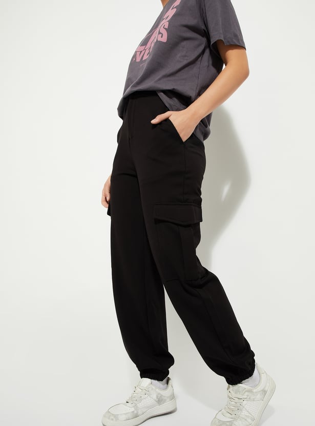 URB_N Women Solid Cargo Joggers