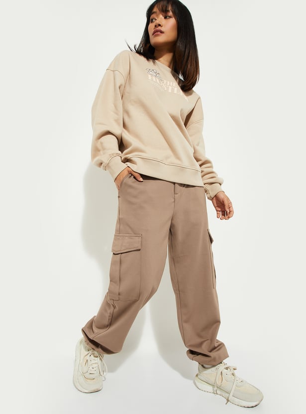 URB_N Women Solid Cargo Joggers