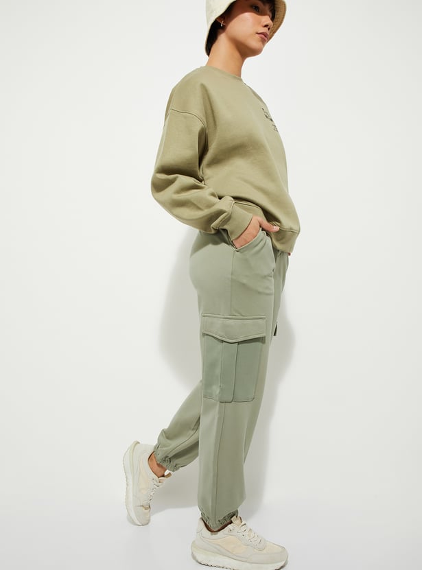 URB_N Women Solid Cargo Joggers