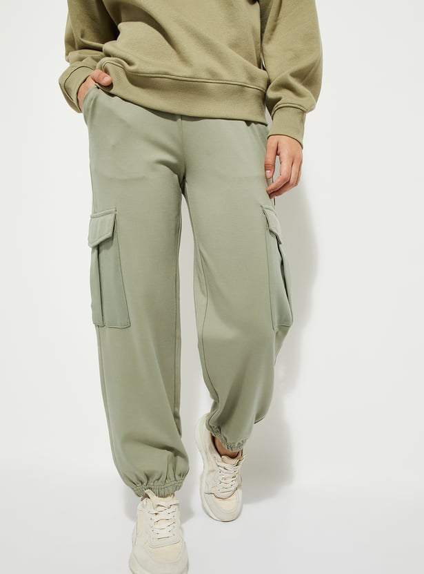 URB_N Women Solid Cargo Joggers