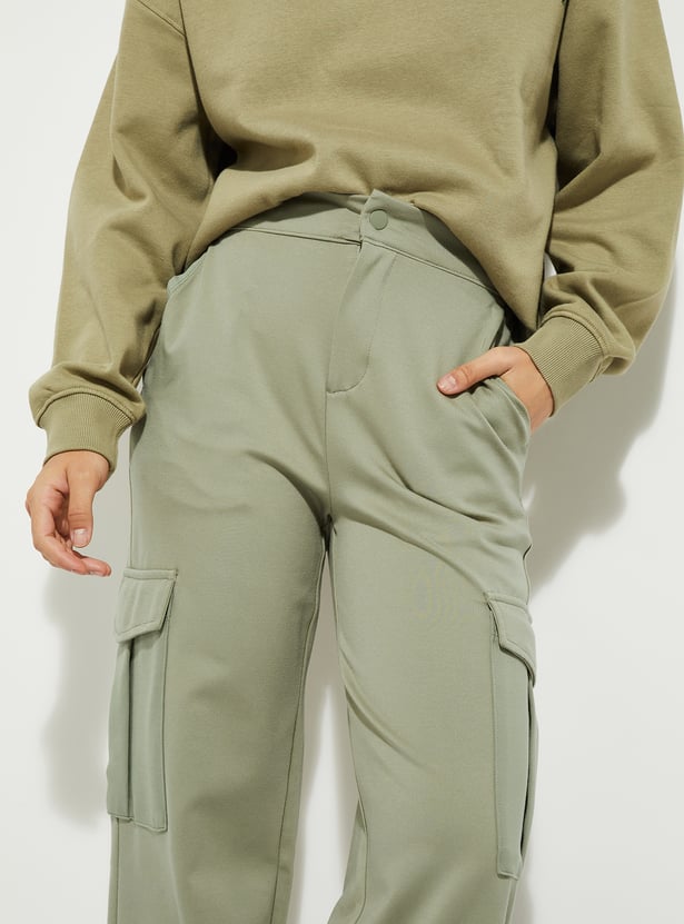 URB_N Women Solid Cargo Joggers