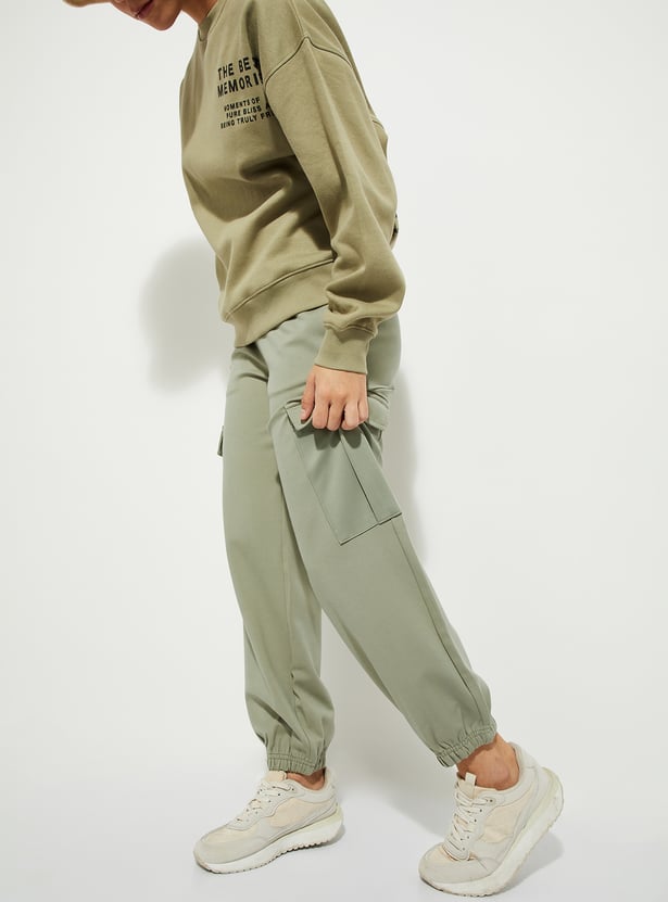 URB_N Women Solid Cargo Joggers